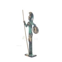 Athena or Athana or Athene: The goddess of wisdom 16cm with a spear, helmet, and shield with an owl Full-body statue Bronze Bron