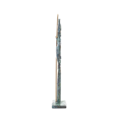 Athena or Athana or Athene: The goddess of wisdom 16cm with a spear, helmet, and shield with an owl Full-body statue Bronze Bron