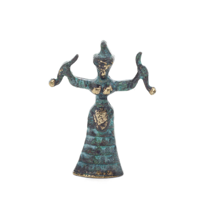 Snake Goddess, Fertility Goddess 8x6cm Full Body Statue Bronze Ornament, Ancient Greece Bronze 1 - grifon.se 