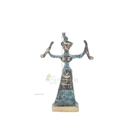 Snake Goddess, Fertility Goddess 10x7cm Full Body Statue Bronze Ornament, Ancient Greece Bronze 1 - grifon.se