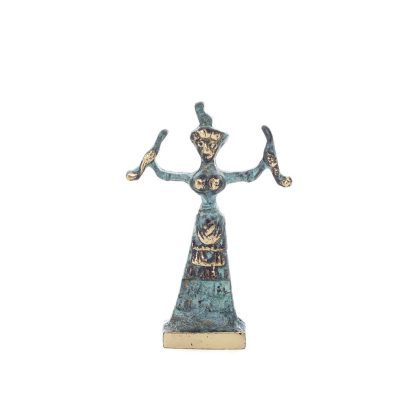 Snake Goddess, Fertility Goddess 10x7cm Full Body Statue Bronze Ornament, Ancient Greece Bronze 1 - grifon.se 
