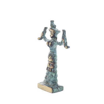 Snake Goddess, Fertility Goddess 10x7cm Full Body Statue Bronze Ornament, Ancient Greece Bronze 2 - grifon.se 