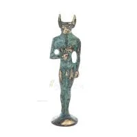 Minotaur: Plasma, the son of Pasiphae Queen of Knossos, Minoan Civilization 11cm Full Body Statue Bronze Ornament Bronze 1 - gri