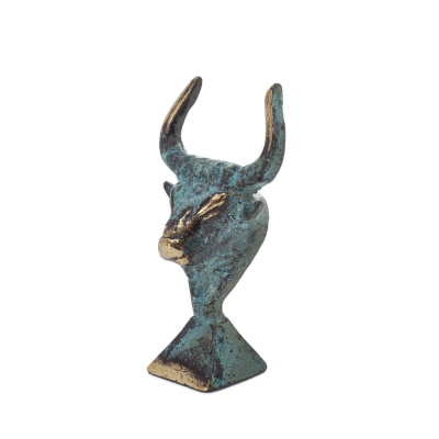Minotaur: The Son of Queen Pasiphae, Bull Head, Bull Head 8cm Bust, Staty Brons Ornament, Minoan Era Brons 2 - grifon.se 