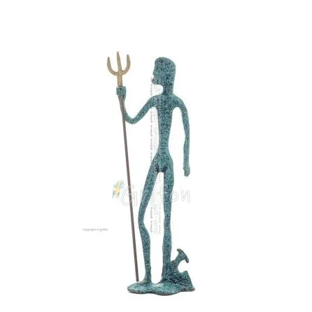 Poseidon: God of the Sea, Earthquakes, Earth, Storms and Words 29x7cm Full Body Statue Bronze Ornament, Ancient Greece Bronze 1 