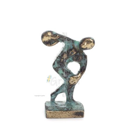 Discus Thrower of Myron: Young Athlete, Olympic Games Symbol 5cm Full Body Statue Bronze Ornament, Ancient Greece Bronze 1 - gri