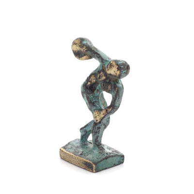 Discus Thrower of Myron: Young Athlete, Olympic Games Symbol 5cm Full Body Statue Bronze Ornament, Ancient Greece Bronze 2 - gri