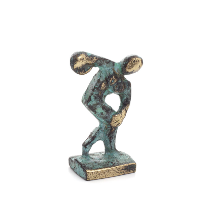 Discus Thrower of Myron: Young Athlete, Olympic Games Symbol 5cm Full Body Statue Bronze Ornament, Ancient Greece Bronze 5 - gri