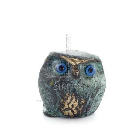 Owl or Glaucus: the sacred bird, symbol of wisdom, prudence, mini 2.5x2.7cm Full body statue Bronze decoration Bronze 1 - grifon