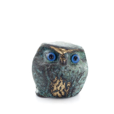 Owl or Glaucus: the sacred bird, symbol of wisdom, prudence, mini 2.5x2.7cm Full body statue Bronze decoration Bronze 1 - grifon