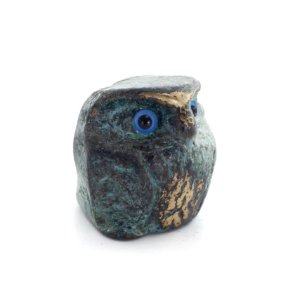 Κουκουβάγια ή Γλαύκα: το ιερό πουλί, σύμβολο σοφίας, σύνεσης, μίνι 2,5χ2,7εκ Ολόσωμο άγαλμα Μπρούτζινο διακοσμητικό Μπρούτζινα 5