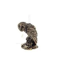 Uggla eller Glaucus: den heliga fågeln, symbol för visdom, försiktighet, 3 cm helkroppsstaty Bronsdekoration Brons 1 - grifon.se