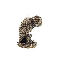 Uggla eller Glaucus: den heliga fågeln, symbol för visdom, försiktighet, 3 cm helkroppsstaty Bronsdekoration Brons 3 - grifon.se