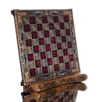 SchackbrÃ¤de kopparemalj 28x28cm slingrande delfin, schack, brÃ¤dspel Backgammon, Schack 4 - grifon.se 