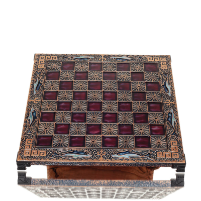 Chessboard copper enamel 28x28cm meandering dolphin, Chess, board game Backgammon, Chess 5 - grifon.se 