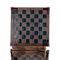 Σκακιέρα χάλκινη σμάλτο 28x28cm μαίανδρος Βεργίνα, Σκάκι, επιτραπέζιο παιχνίδι Τάβλι, Σκάκι 1 - grifon.se 