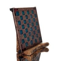 SchackbrÃ¤de kopparemalj 28x28cm meander Vergina, Schack, brÃ¤dspel Backgammon, Schack 4 - grifon.se 