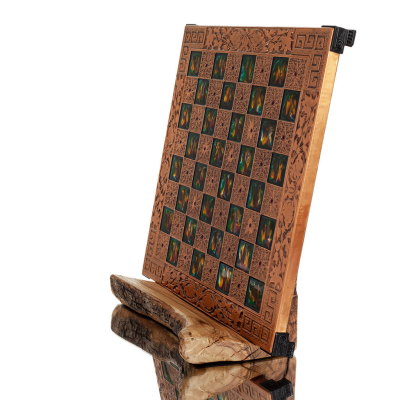 SchackbrÃ¤de kopparemalj 30x30cm meanderblomma, Schack, brÃ¤dspel Backgammon, Schack 3 - grifon.se 