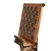 Σκακιέρα χάλκινη σμάλτο 30x30cm μαίανδρος λουλούδι, Σκάκι, επιτραπέζιο παιχνίδι Τάβλι, Σκάκι 3 - grifon.se 
