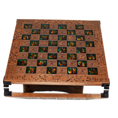 Chessboard copper enamel 30x30cm meander flower, Chess, board game Backgammon, Chess 6 - grifon.se 