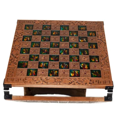 Σκακιέρα χάλκινη σμάλτο 30x30cm μαίανδρος λουλούδι, Σκάκι, επιτραπέζιο παιχνίδι Τάβλι, Σκάκι 6 - grifon.se 