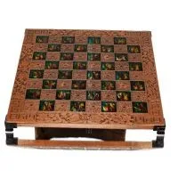 Schackbräde kopparemalj 30x30cm meanderblomma, Schack, brädspel Backgammon, Schack 6 - grifon.se 