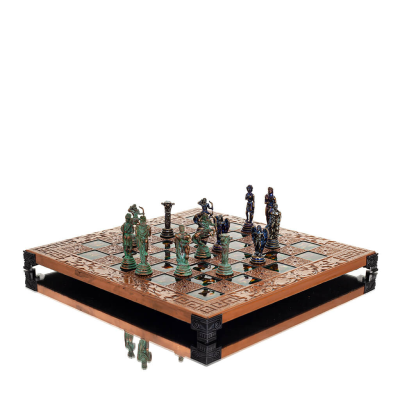 Chessboard copper enamel 30x30cm meander flower, Chess, board game Backgammon, Chess 7 - grifon.se 