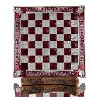 Chess board copper enamel 30x30cm meander acrokeramo, Chess, board game Backgammon, Chess 1 - grifon.se 