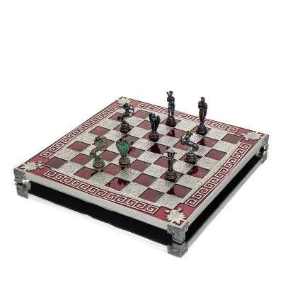 Chess board copper enamel 30x30cm meander acrokeramo, Chess, board game Backgammon, Chess 7 - grifon.se 
