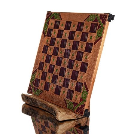 Brons emalj schackbräde 30x30cm Kolumn, kolumn, Schack, brädspel Backgammon, Schack 1 - grifon.se