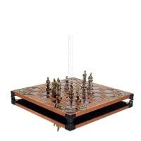 Bronze enamel chessboard 30x30cm Column, column, Chess, board game Backgammon, Chess 6 - grifon.se 