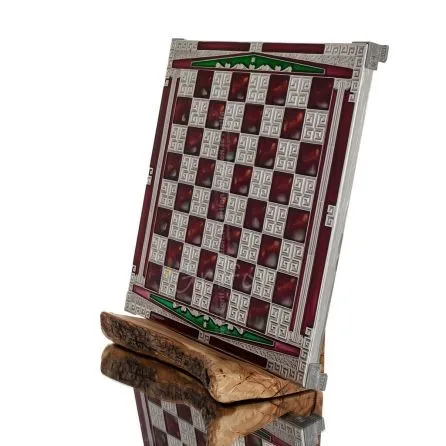 Brons emalj schackbräde 30x30cm Kolumn, kolumn, Schack, brädspel Backgammon, Schack 1 - grifon.se 