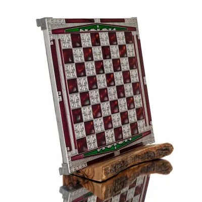 Brons emalj schackbräde 30x30cm Kolumn, kolumn, Schack, brädspel Backgammon, Schack 4 - grifon.se 