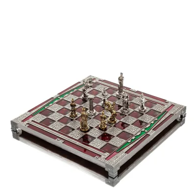 Brons emalj schackbräde 30x30cm Kolumn, kolumn, Schack, brädspel Backgammon, Schack 7 - grifon.se 