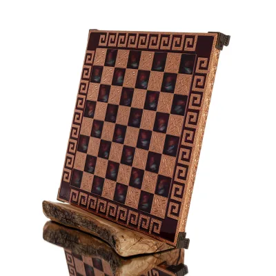 Σκακιέρα χάλκινη σμάλτο 30x30cm Μαίανδρος, Σκάκι, επιτραπέζιο παιχνίδι Τάβλι, Σκάκι 1 - grifon.se 