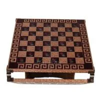 Schackbräde kopparemalj 30x30cm Meander, Schack, brädspel Backgammon, Schack 5 - grifon.se 