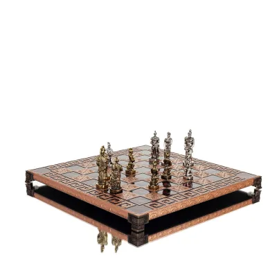 Schackbräde kopparemalj 30x30cm Meander, Schack, brädspel Backgammon, Schack 6 - grifon.se 