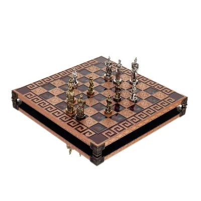 Chessboard copper enamel 30x30cm Meander, Chess, board game Backgammon, Chess 7 - grifon.se 