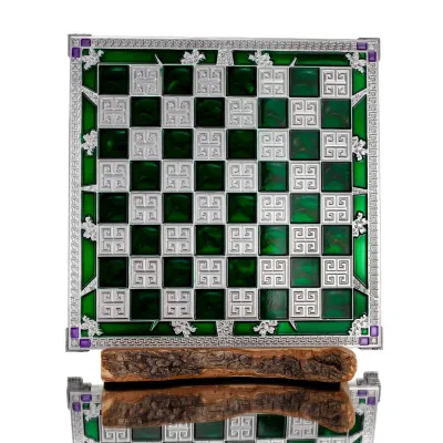 Σκακιέρα χάλκινη σμάλτο 30x30cm λουλούδι, Σκάκι, επιτραπέζιο παιχνίδι Τάβλι, Σκάκι 1 - grifon.se 