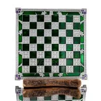 Schackbräde kopparemalj 30x30cm blomma, Schack, brädspel Backgammon, Schack 1 - grifon.se 