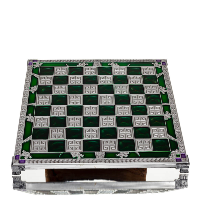 Chess board copper enamel 30x30cm flower, Chess, board game Backgammon, Chess 5 - grifon.se 
