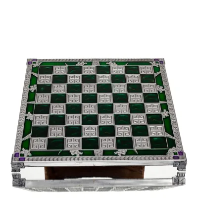 Σκακιέρα χάλκινη σμάλτο 30x30cm λουλούδι, Σκάκι, επιτραπέζιο παιχνίδι Τάβλι, Σκάκι 5 - grifon.se 