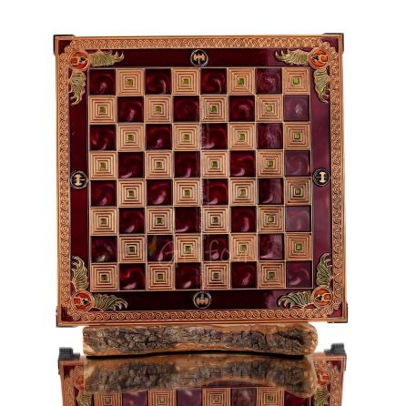 Brons emalj schackbrÃ¤de 30x30cm Minoan, Schack, brÃ¤dspel Backgammon, Schack 1 - grifon.se 