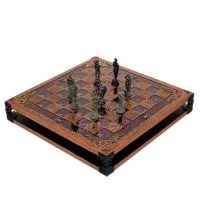 Brons emalj schackbräde 30x30cm Minoan, Schack, brädspel Backgammon, Schack 7 - grifon.se 