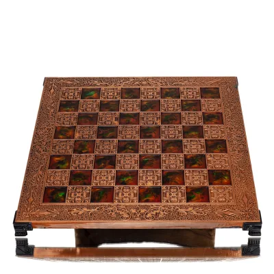 Schackbräde kopparemalj 30x30cm gren, Schack, brädspel Backgammon, Schack 5 - grifon.se 