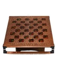 Schackbräde kopparemalj 30x30cm gren, Schack, brädspel Backgammon, Schack 5 - grifon.se 