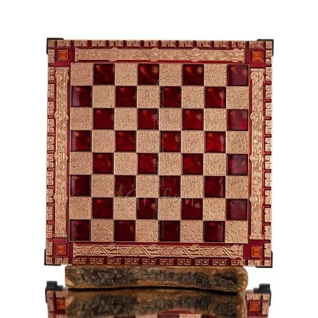 Schackbräde kopparemalj 30x30cm meander Kolumn, kolumn, Schack, brädspel Backgammon, Schack 1 - grifon.se 