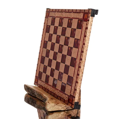 Schackbräde kopparemalj 30x30cm meander Kolumn, kolumn, Schack, brädspel Backgammon, Schack 2 - grifon.se 