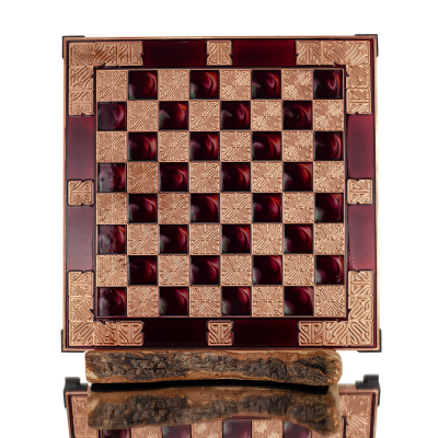 SchackbrÃ¤de kopparemalj 30x30cm klassisk, Schack, brÃ¤dspel Backgammon, Schack 1 - grifon.se 