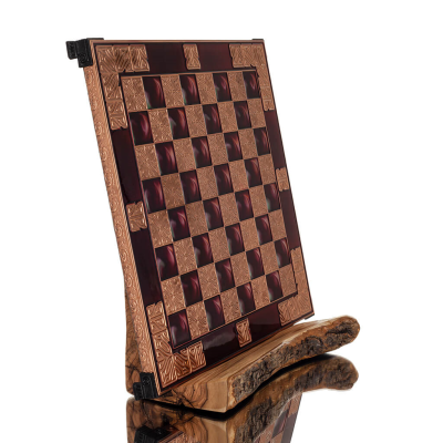 SchackbrÃ¤de kopparemalj 30x30cm klassisk, Schack, brÃ¤dspel Backgammon, Schack 4 - grifon.se 
